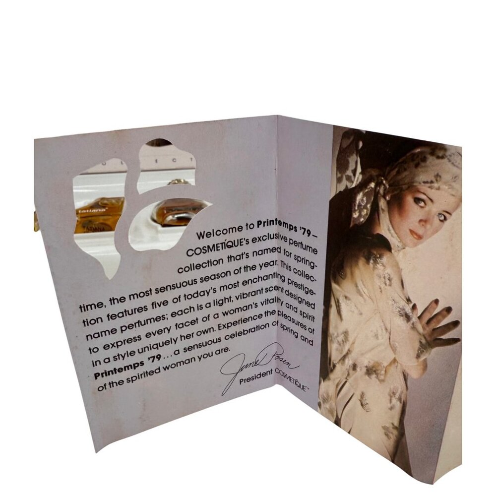 RARE Vintage Printemps 1979 COSMETIQUE's Luxury Designer Mini Perfume Gift Set - Picture 12 of 16